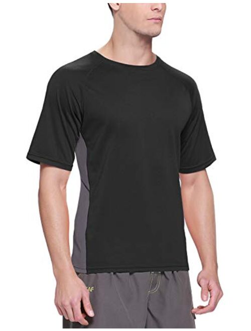 Buy Baleaf Men S Short Sleeve Solid Sun Protection Quick Dry Rashguard