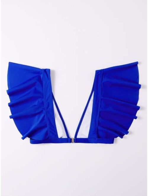 Buy Ruffle Trim V Neck Bikini Top Online Topofstyle