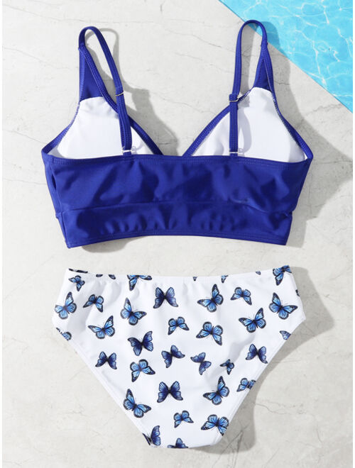 Buy Shein Girls Butterfly Print Bikini Swimsuit Online Topofstyle