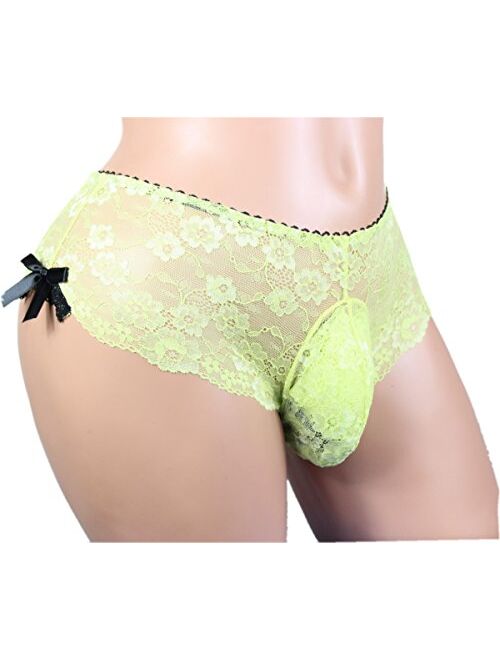 Buy Aishani Sissy Pouch Panties Men S Silky Lace Bikini Briefs Girly