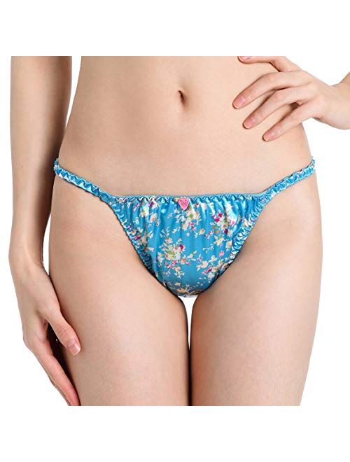 Buy Satini Women S Satin Floral Bikini Briefs Panties Online Topofstyle