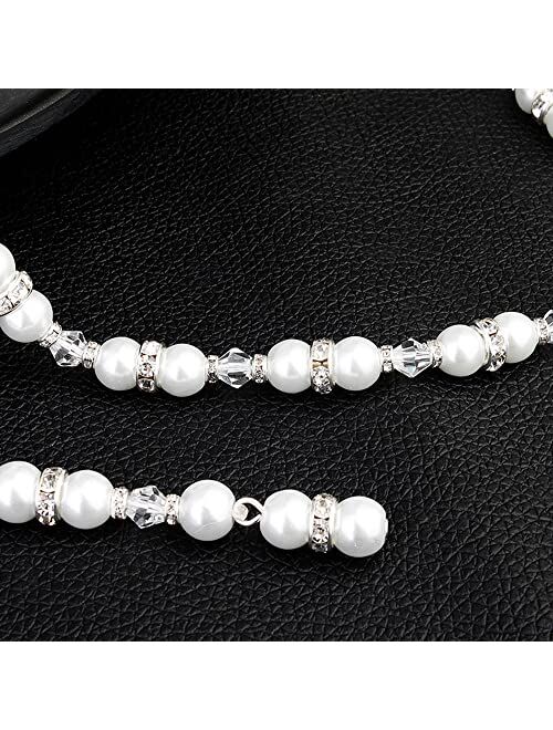 Buy Minzaos Bethynas Bridal Pearl Backdrop Necklace Dainty Pearl