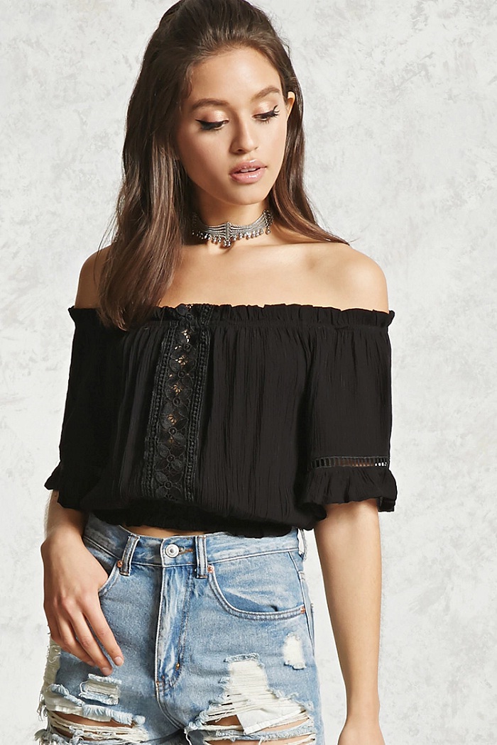 15 Best Black Bardot Crop Top to Buy Right Now - TopOfStyle Blog