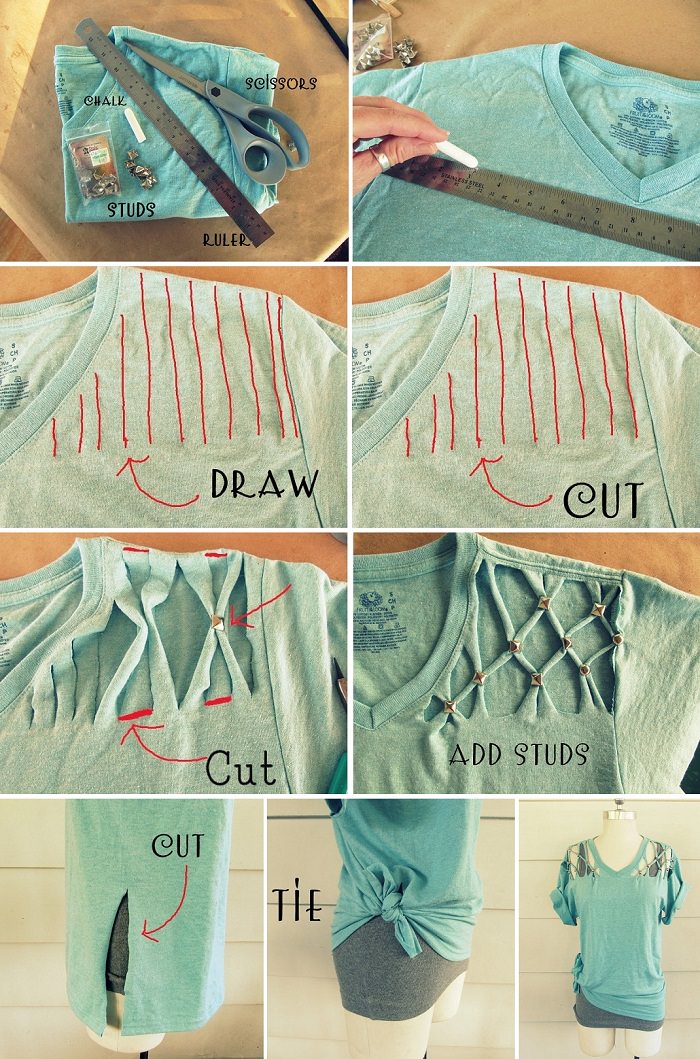 33 New DIY T-Shirts Re-Design Ideas by Cutting & Painting - TopOfStyle Blog