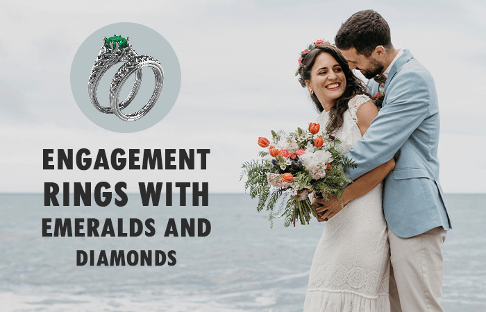 Engagement Rings with Emeralds and Diamonds