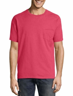 Big men's comfortwash garment dyed short sleeve pocket tee