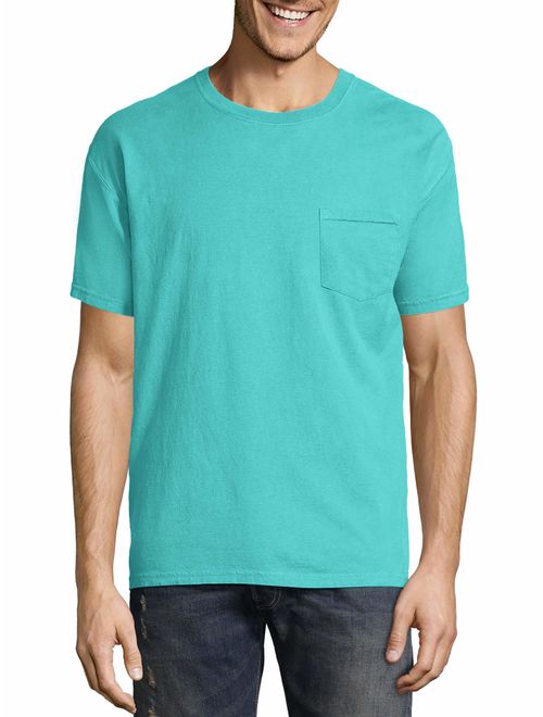 Hanes Big men's comfortwash garment dyed short sleeve pocket tee