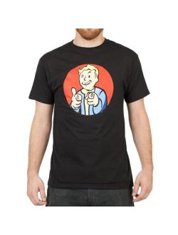 Vault Boy Pointing (Red Circle) Men's Black T-Shirt: Small