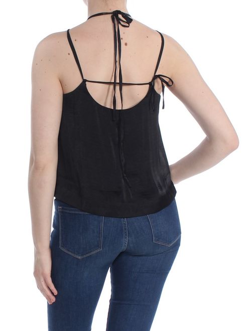 FREE PEOPLE Womens Black Scoop Neck Top Size: M