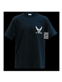 S25-WIN-NVY-03 Classic Military T-Shirt, Air Force Wing, Navy, Large