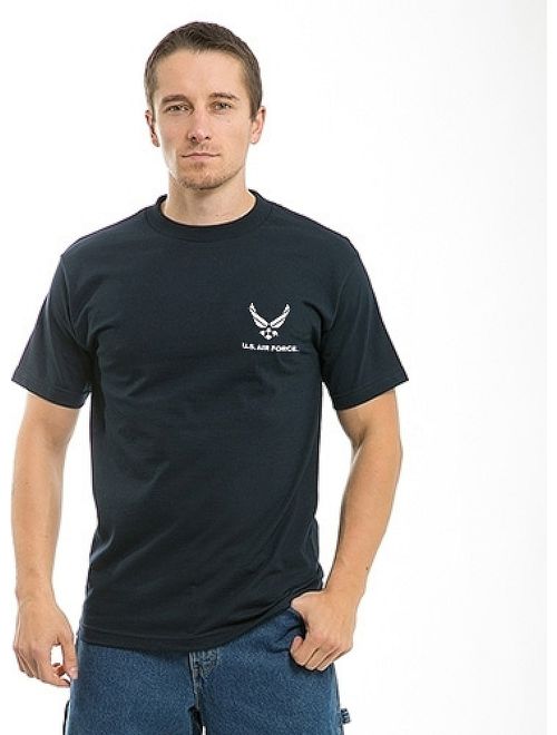 S25-WIN-NVY-03 Classic Military T-Shirt, Air Force Wing, Navy, Large