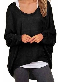 UGET Women's Sweater Casual Oversized Baggy Loose Fitting Shirts Batwing Sleeve Pullover Tops