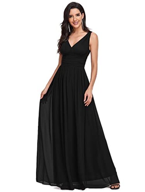 Ever-Pretty Sleeveless V-Neck Semi-Formal Maxi Evening Dress 09016