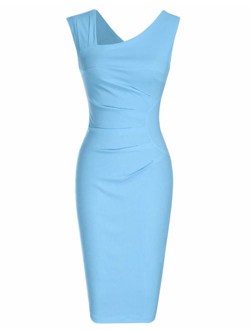 MUXXN Women's Retro 1950s Style Sleeveless Slim Business Pencil Dress |  Topofstyle