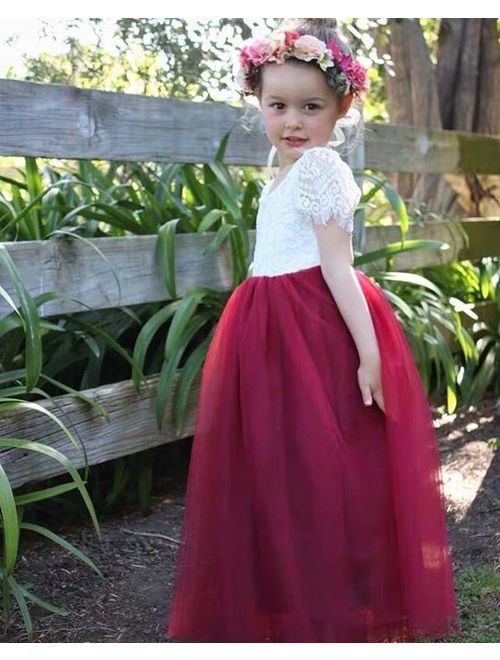 Buy Miss Bei Lace Back Flower Girl Dress,Kids Cute Backless Dress ...