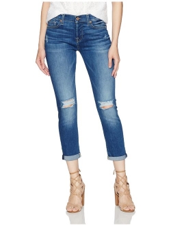 7 For All Mankind Women's Destroyed Josefina Boyfriend Mid Rise Jeans