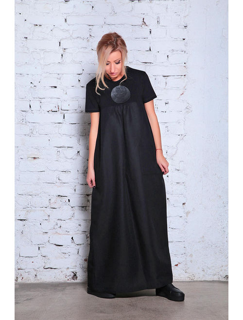 Linen Maxi Dress, Black Linen Dress, Plus Size Clothing, Plus Size Maxi Dress, Plus Size Linen Dress, Black Caftan Dress, Maxi Kaftan Dress