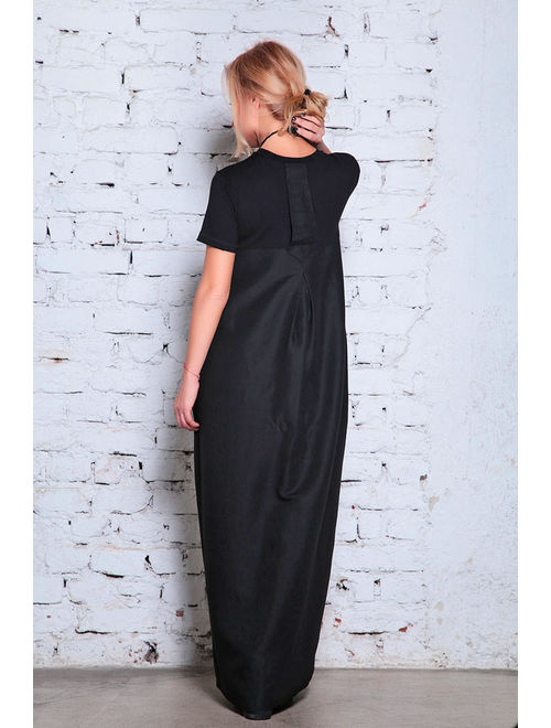 Linen Maxi Dress, Black Linen Dress, Plus Size Clothing, Plus Size Maxi Dress, Plus Size Linen Dress, Black Caftan Dress, Maxi Kaftan Dress