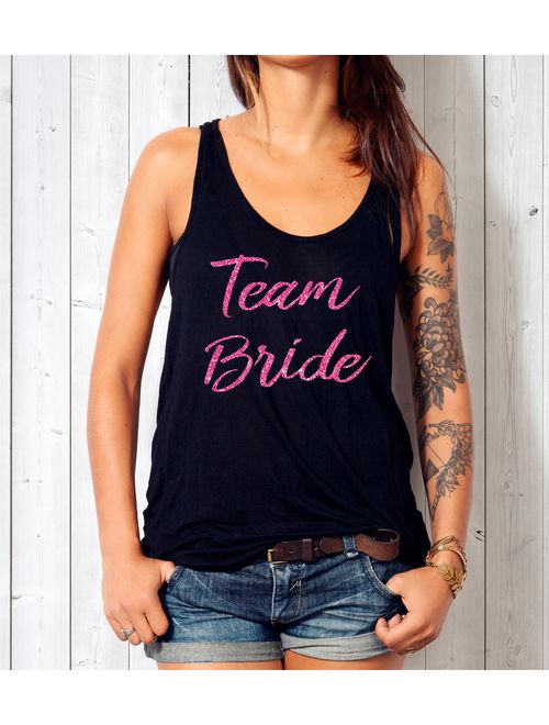 Team Bride Tank Top, Wedding Gifts, Hen Party, Engagement Gifts,Team Bride,Bridesmaid, Vests, Glitter