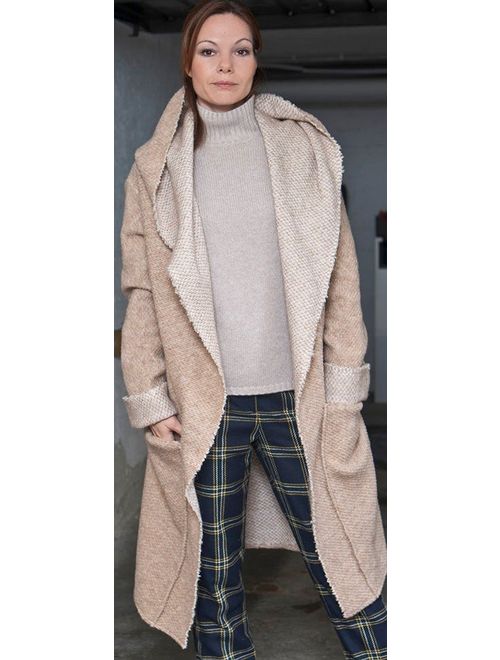 Wool coat Sweater, Oversized Coat, Hooded sweater coat woman