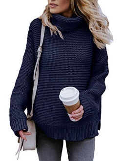 Chunky Turtleneck Sweaters for Women Long Sleeve Knit Pullover Sweater Jumper Tops