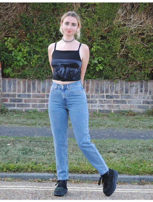 Levi's 90s Vintage Levi&#39;s Mid Wash Denim Mom Jeans