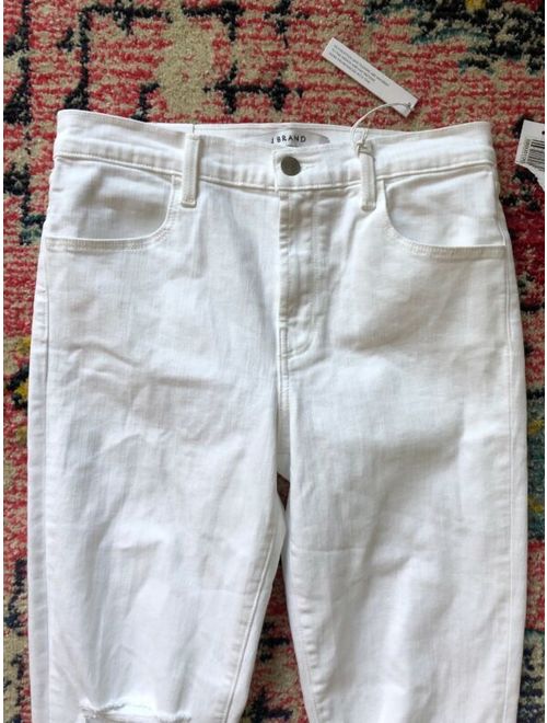 $198 NWT J Brand Maria Super High-Rise Skinny Leg Jeans in White Mercy, sz 27