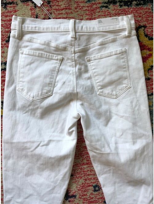 $198 NWT J Brand Maria Super High-Rise Skinny Leg Jeans in White Mercy, sz 27