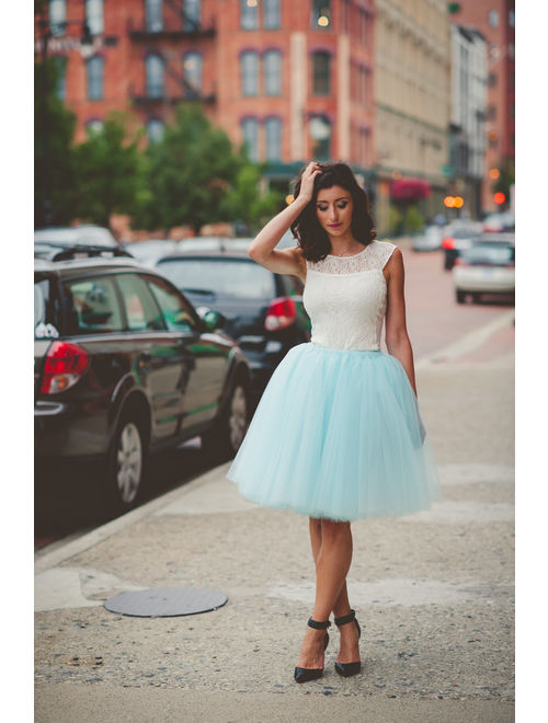 Tulle skirt, adult tutu, bridesmaid tulle skirt, aqua tulle skirt, adult tulle skirt, midi skirt, frozen tutu- custom any length