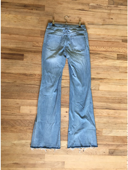 UPCycled Distressed Bell Bottoms Size 8 - Womens Bell Bottom Jeans - Boho Hippie Jeans - Bell Bottoms