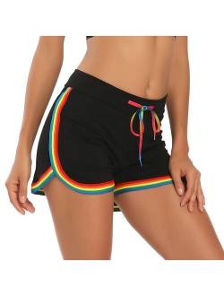 HDE Women's Retro Athletic Fashion Dolphin Running Workout Shorts (Black, Small)