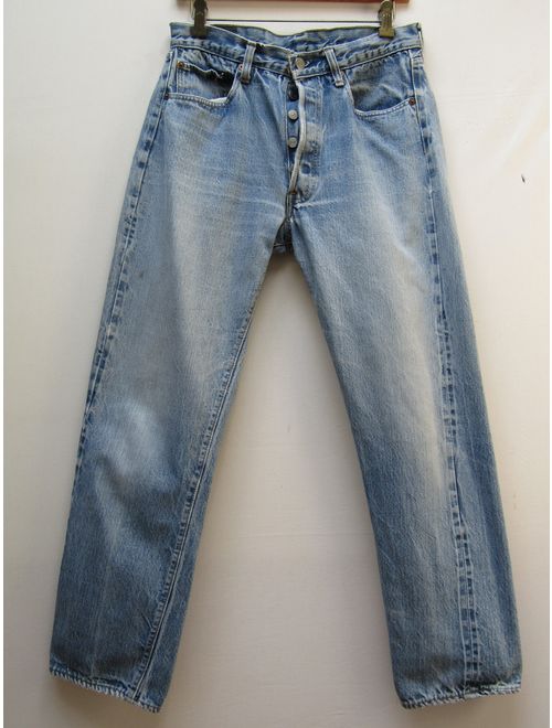 Levi's 501 REDLINE 31-30.5 Measured (33-33 label) Levi Jeans, #6 button 1970/80s Made in USA, Selvedge Levis, Distressed Denim, Boyfriend Jeans,