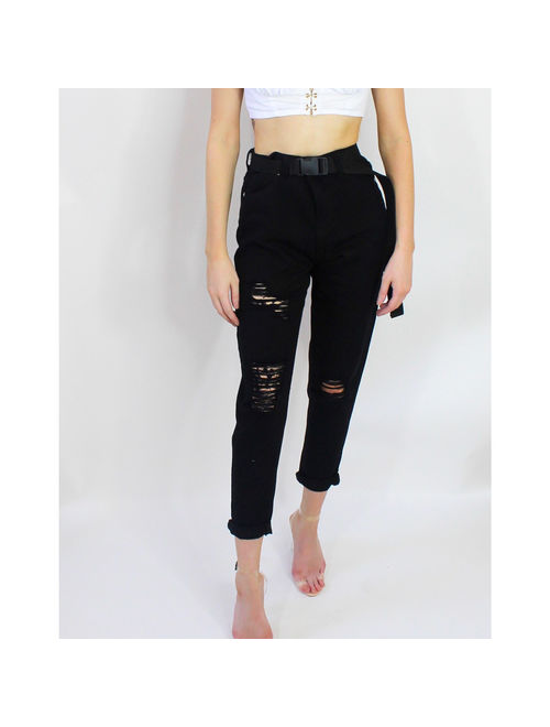 Mid Rise Distressed Boyfriend Jeans