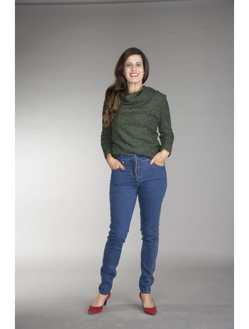 Women clothing, Blue Jeans, Skinny Fit, medium wash, Denim Pants size 34,36,98,40,42,44,46,48,50