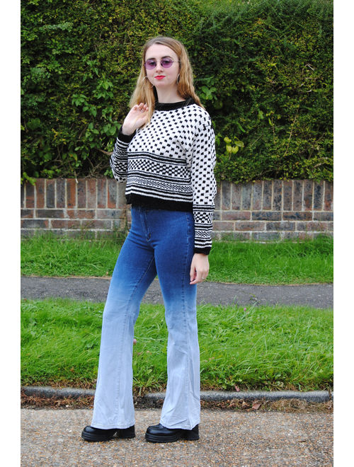 90s/Y2K Vintage Flared Bell Bottom Ombre Jeans