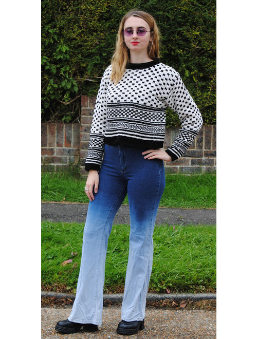 90s/Y2K Vintage Flared Bell Bottom Ombre Jeans