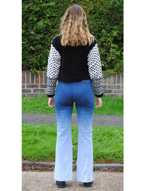 90s/Y2K Vintage Flared Bell Bottom Ombre Jeans