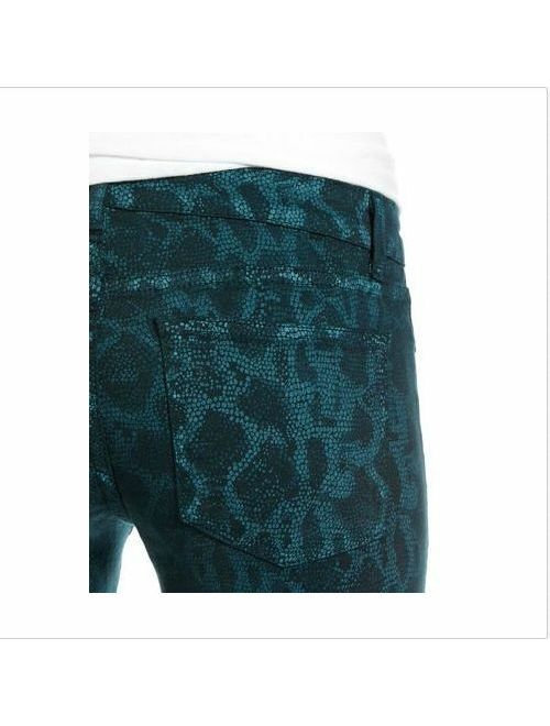 NWT- Rich & Skinny Python Print Legacy Jeans, Teal Blue - Size 28