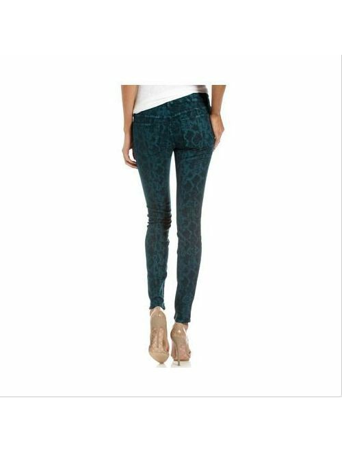 NWT- Rich & Skinny Python Print Legacy Jeans, Teal Blue - Size 28