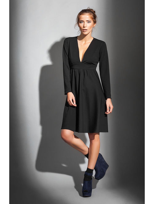 Long sleeved black dress