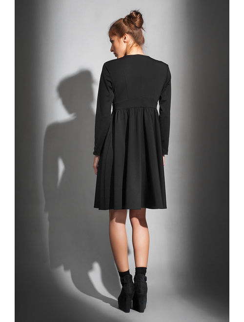 Long sleeved black dress