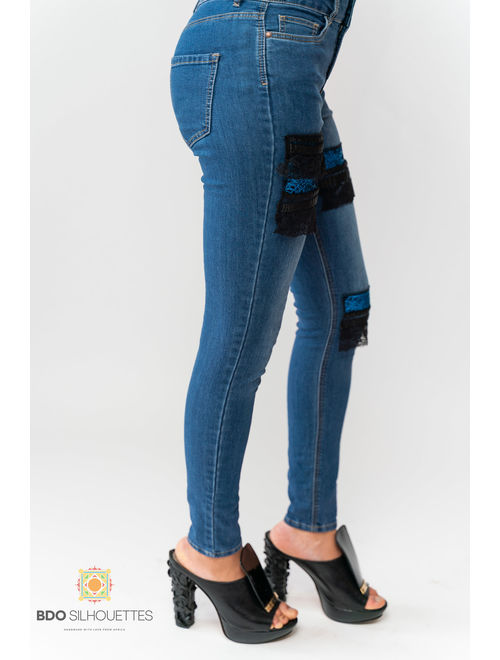 Skinny jeans with patchwork, Handmade jeans, Skinny jeans, Unique skinny jeans, skinny jeans for women, patchwork jeans