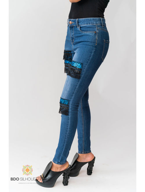 Skinny jeans with patchwork, Handmade jeans, Skinny jeans, Unique skinny jeans, skinny jeans for women, patchwork jeans