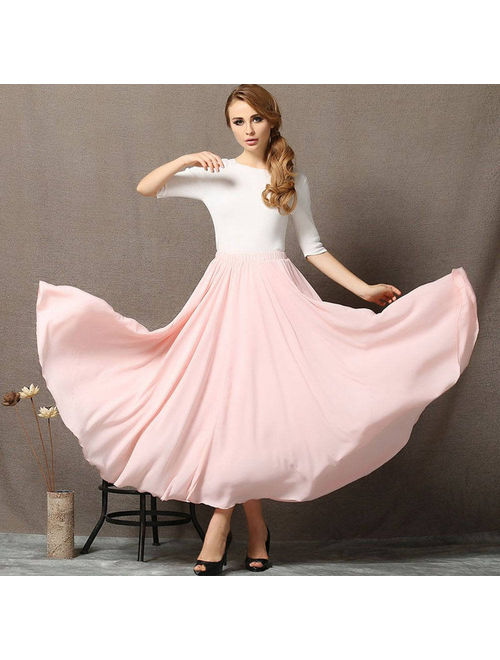 Chiffon Skirt, womens skirts, pink chiffon skirt, floaty maxi skirt, chiffon maxi skirt, long chiffon skirt, chiffon wedding skirt C595.