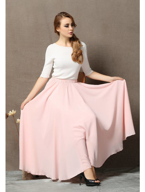 Chiffon Skirt, womens skirts, pink chiffon skirt, floaty maxi skirt, chiffon maxi skirt, long chiffon skirt, chiffon wedding skirt C595.