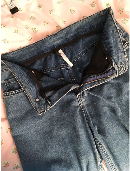 Blue high waist mom jeans W28. grunge 90&#39;s Washed Out Denim Vintage denim