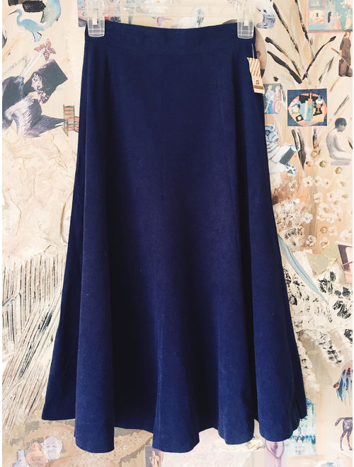 Vintage 50s Navy Blue Wool Circle Skirt