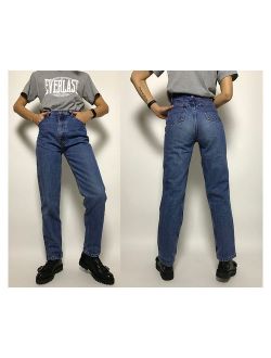 90s high waisted jeans XS / 90s straight leg jeans / 90s medium wash jeans