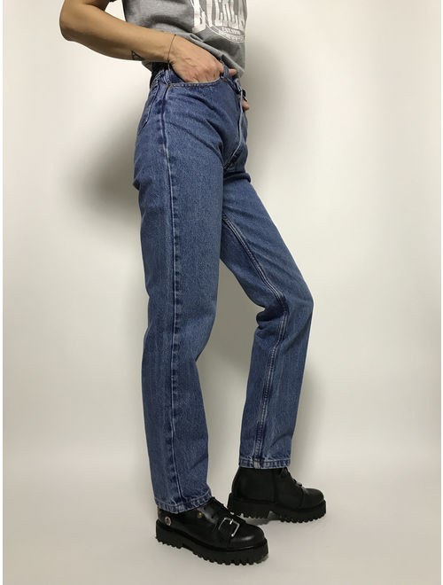 90s high waisted jeans XS / 90s straight leg jeans / 90s medium wash jeans