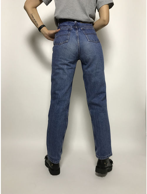 90s high waisted jeans XS / 90s straight leg jeans / 90s medium wash jeans